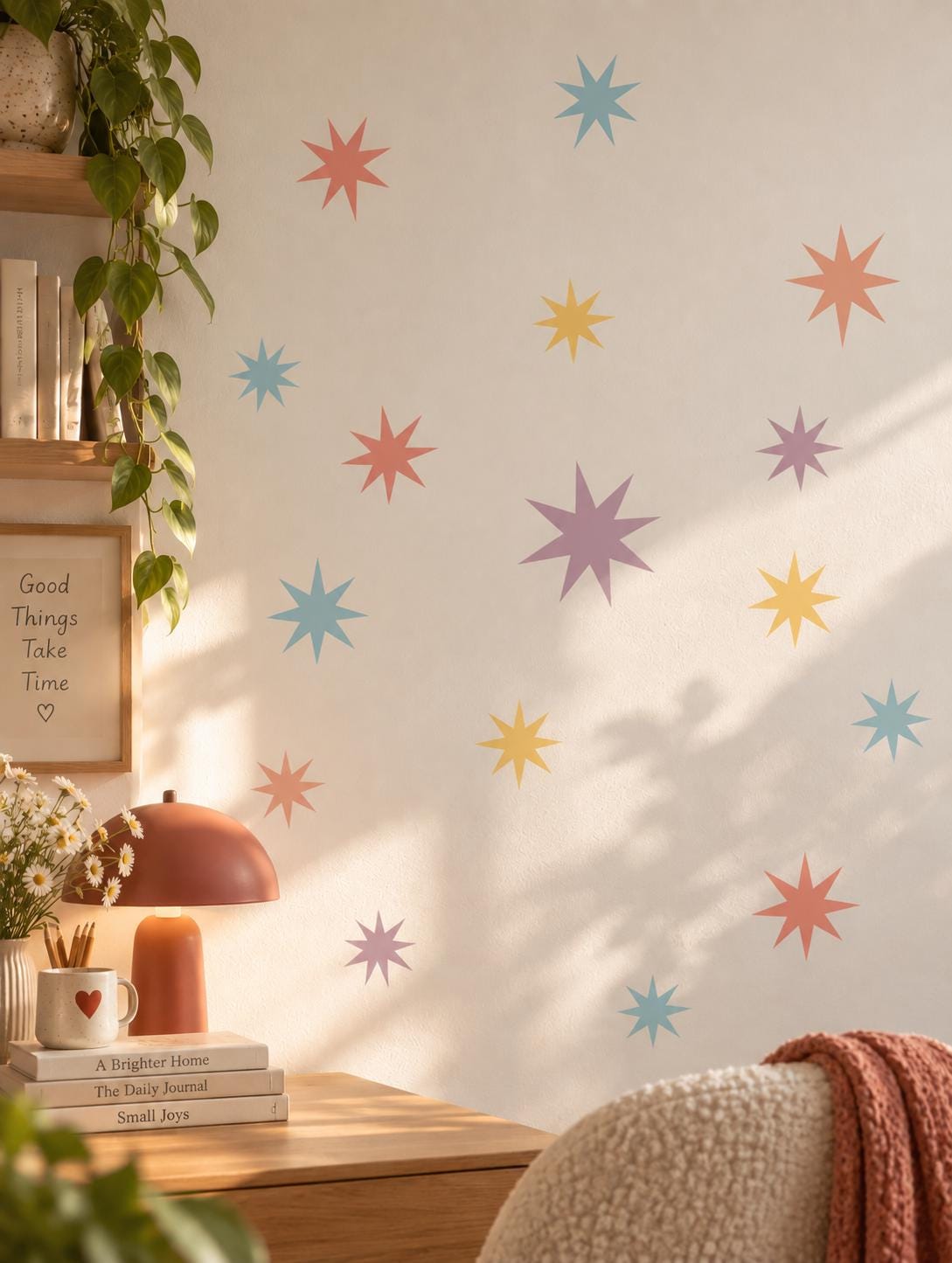 21 Pastel Star Wall Decals