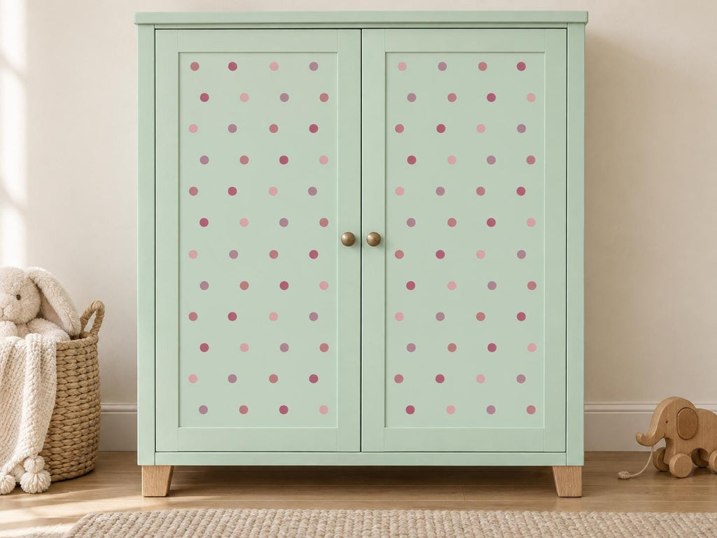 96 Pink Polka Dot Wall Decals