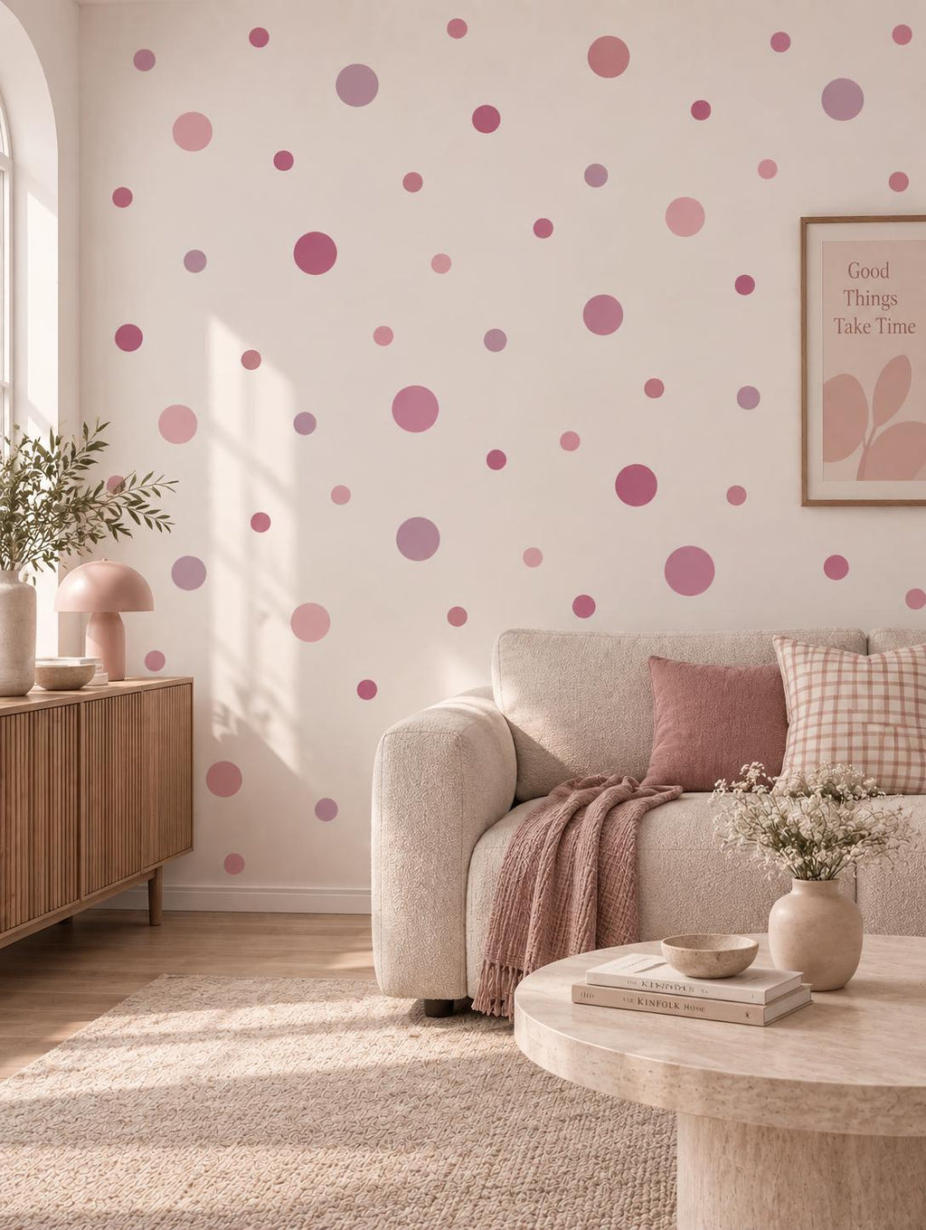 69 Pink Polka Dot Wall Decals