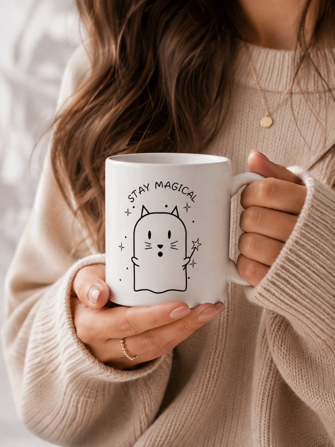 Stay Magical Ghost Cat Mug