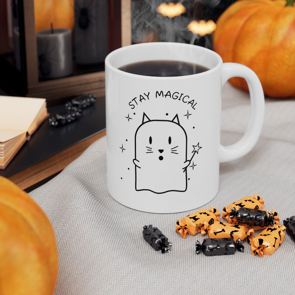 Stay Magical Ghost Cat Mug
