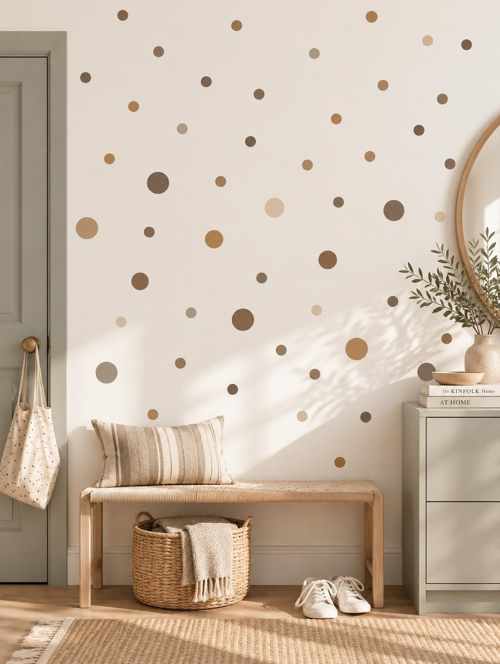 69 Neutral Polka Dot Wall Decals
