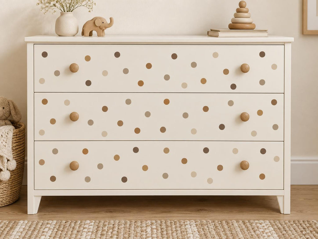 96 Neutral Brown Polka Dot Wall Decals