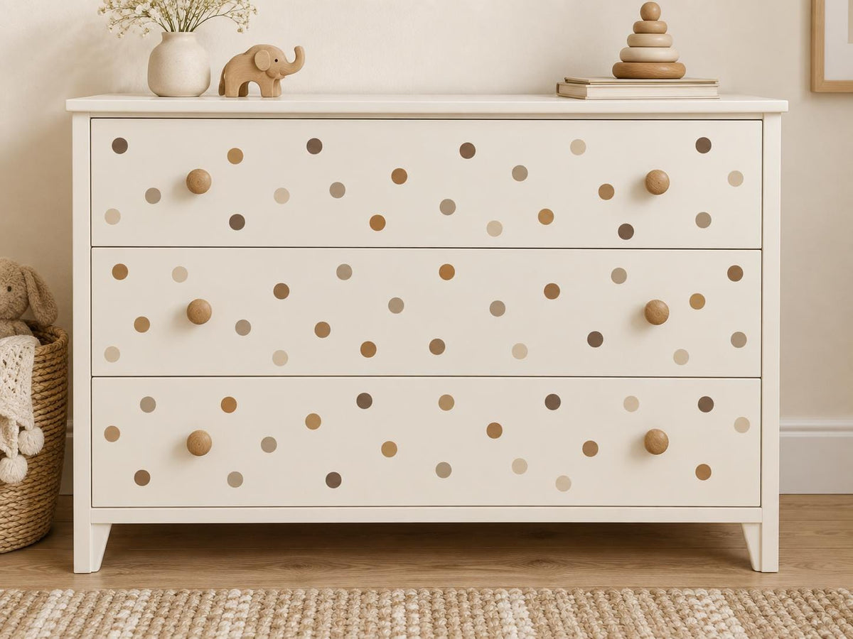 96 Neutral Brown Polka Dot Wall Decals