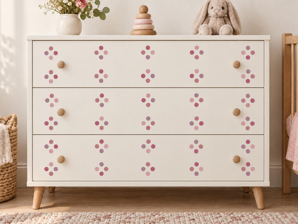 96 Pink Polka Dot Wall Decals