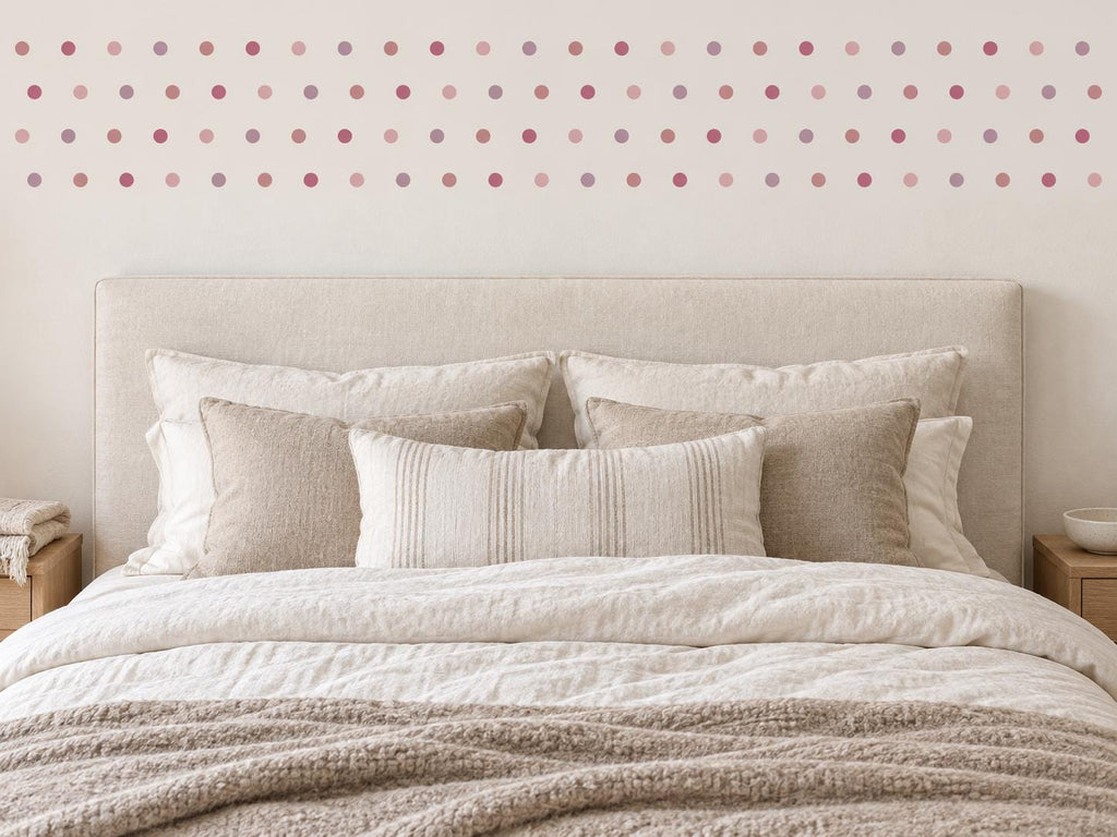 96 Pink Polka Dot Wall Decals
