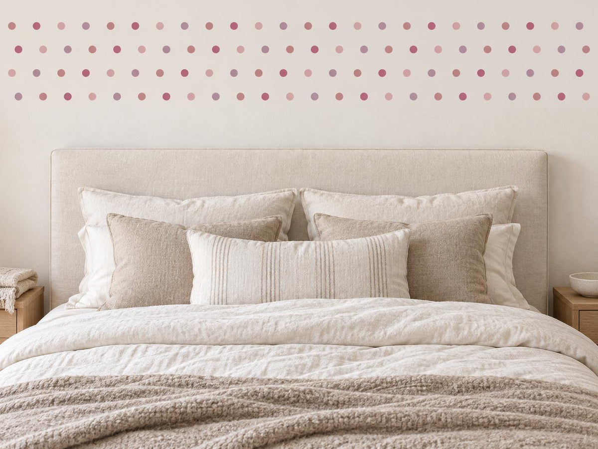 96 Pink Polka Dot Wall Decals