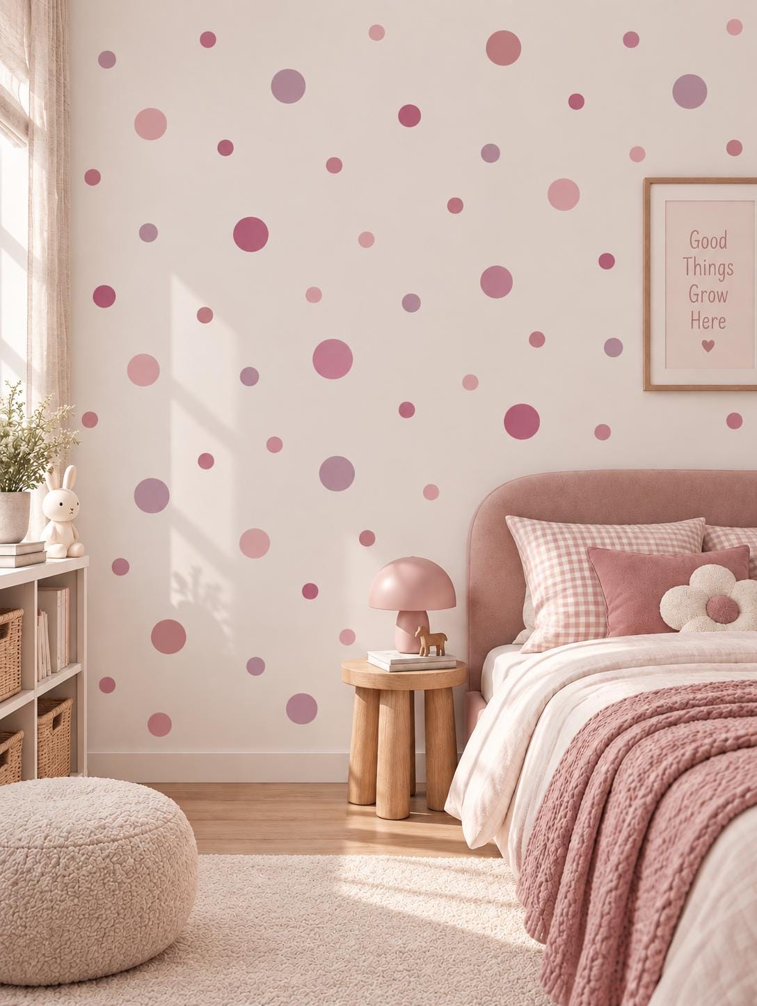 69 Pink Polka Dot Wall Decals