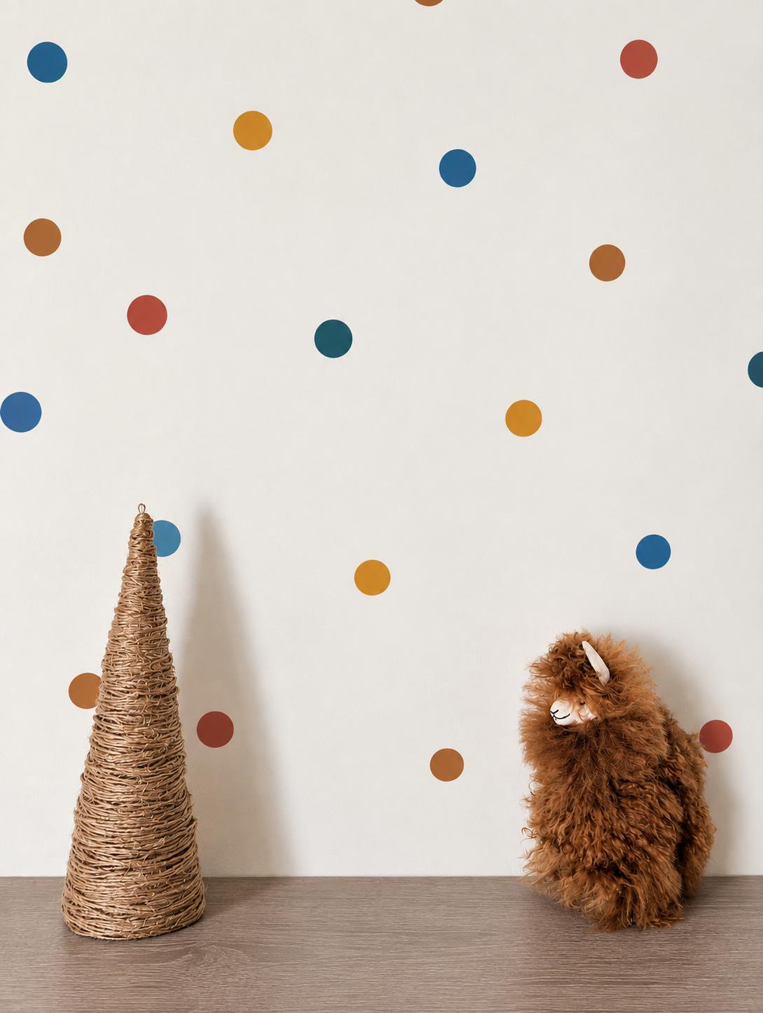 96 Colorful Polka Dot Wall Decals