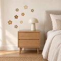 Brown Flower Wall Decals in cocoa brown, warm taupe, muted caramel and pale sand