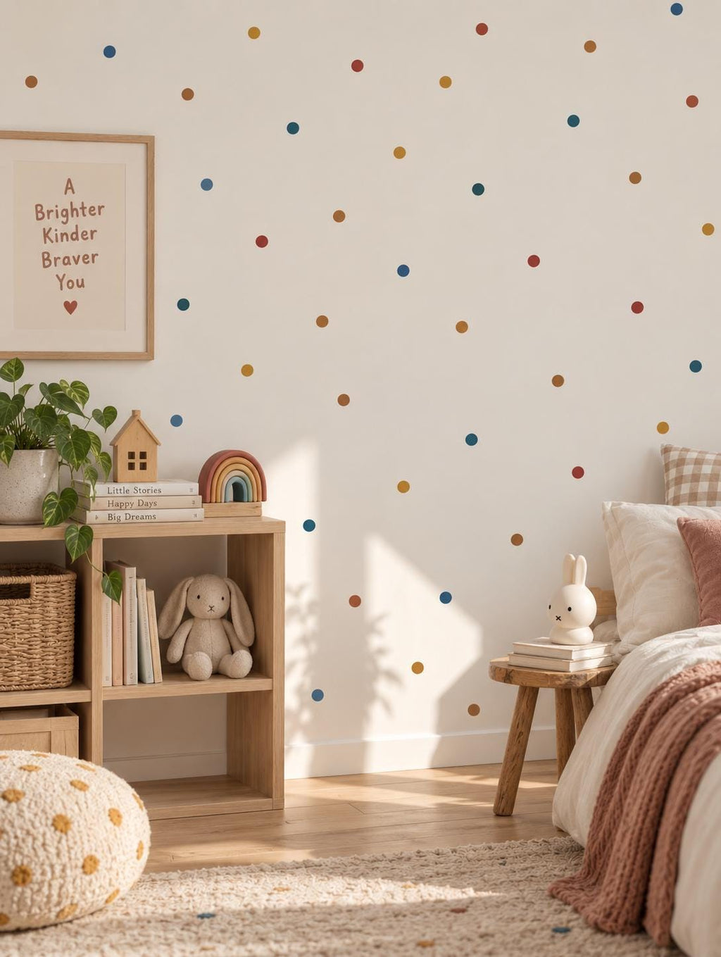 96 Colorful Polka Dot Wall Decals