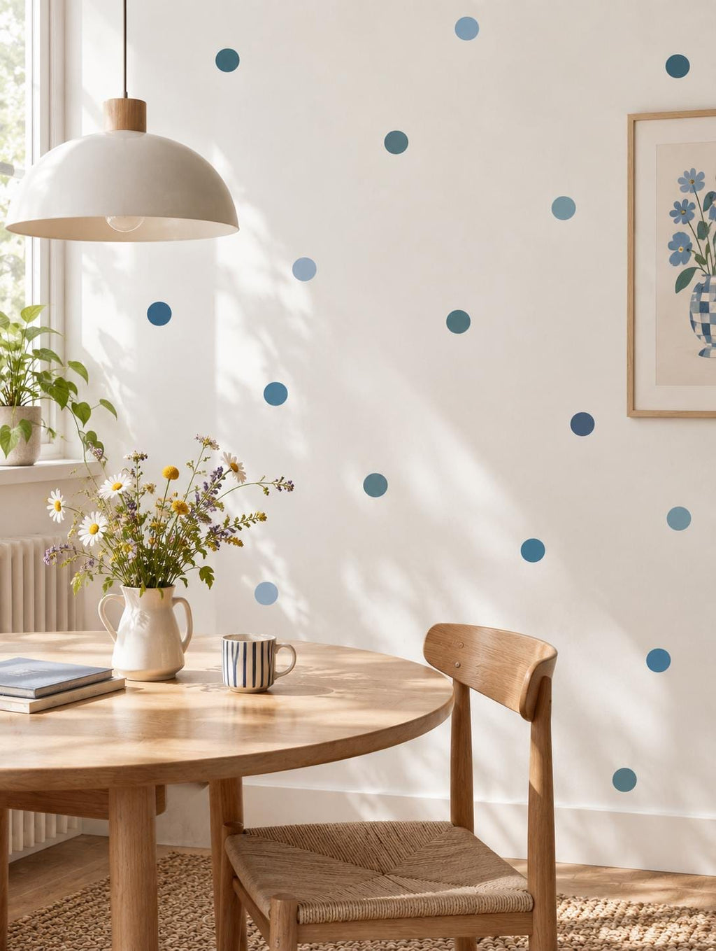 96 Blue Polka Dot Wall Decals