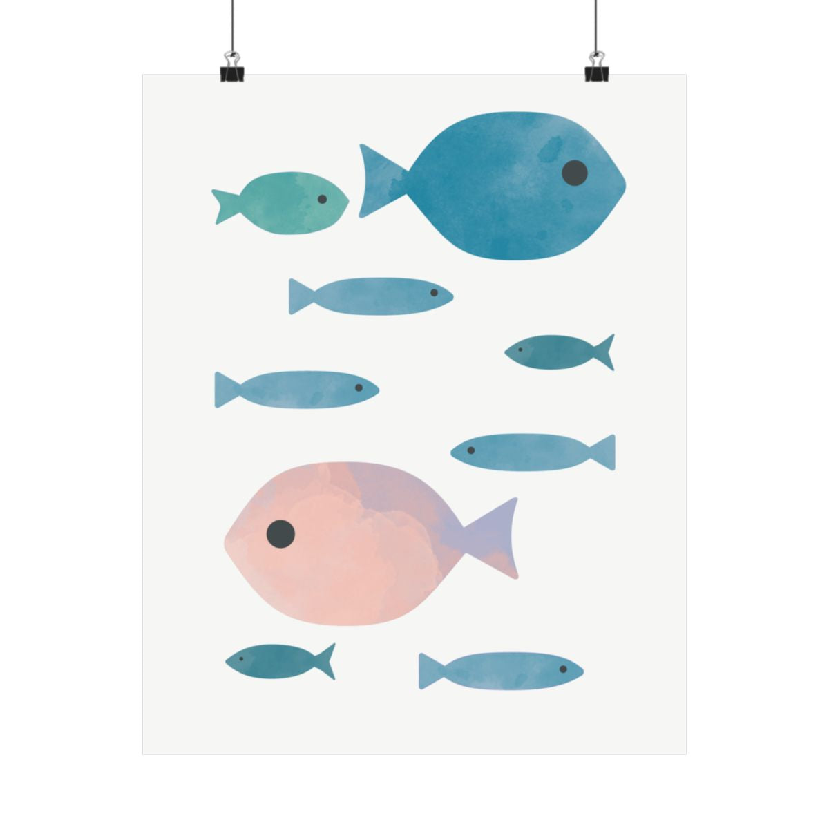 Fish nursery poster on a wall