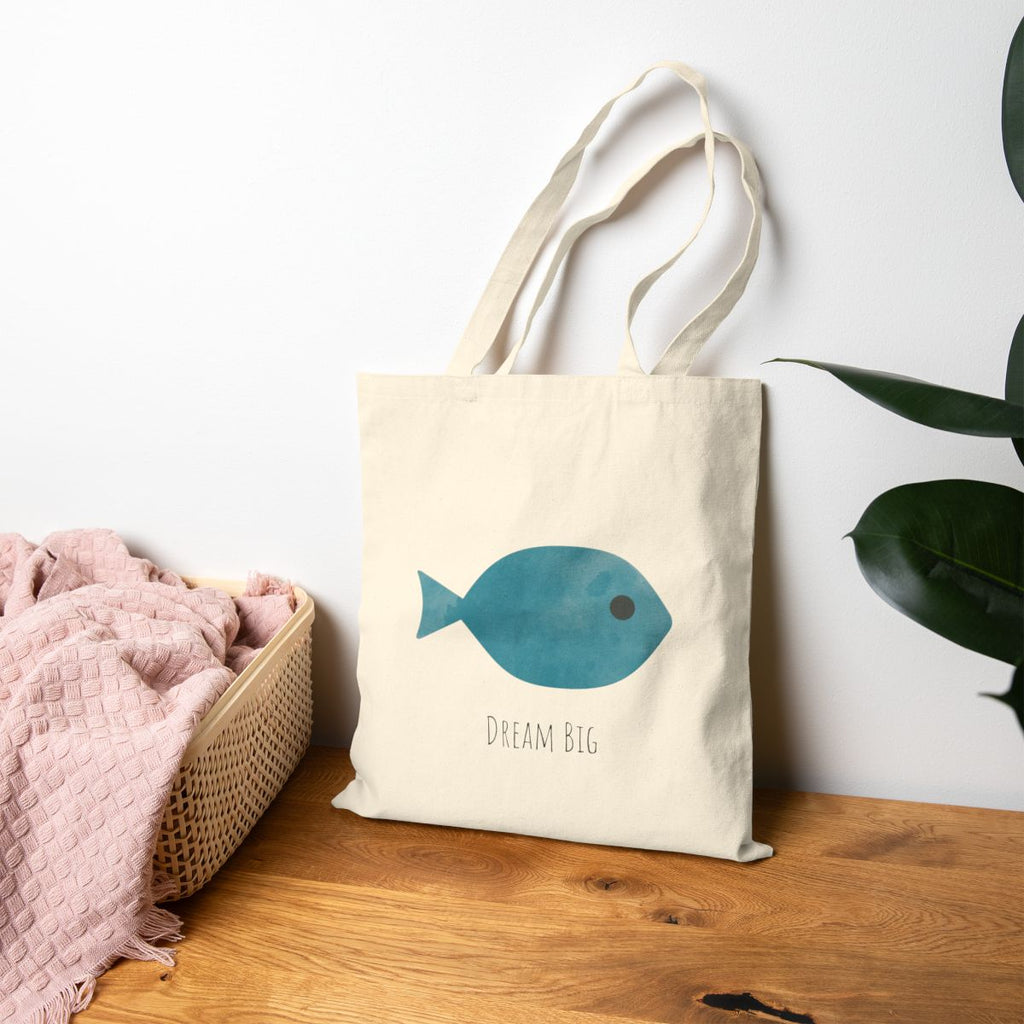 Back of the fish tote bag