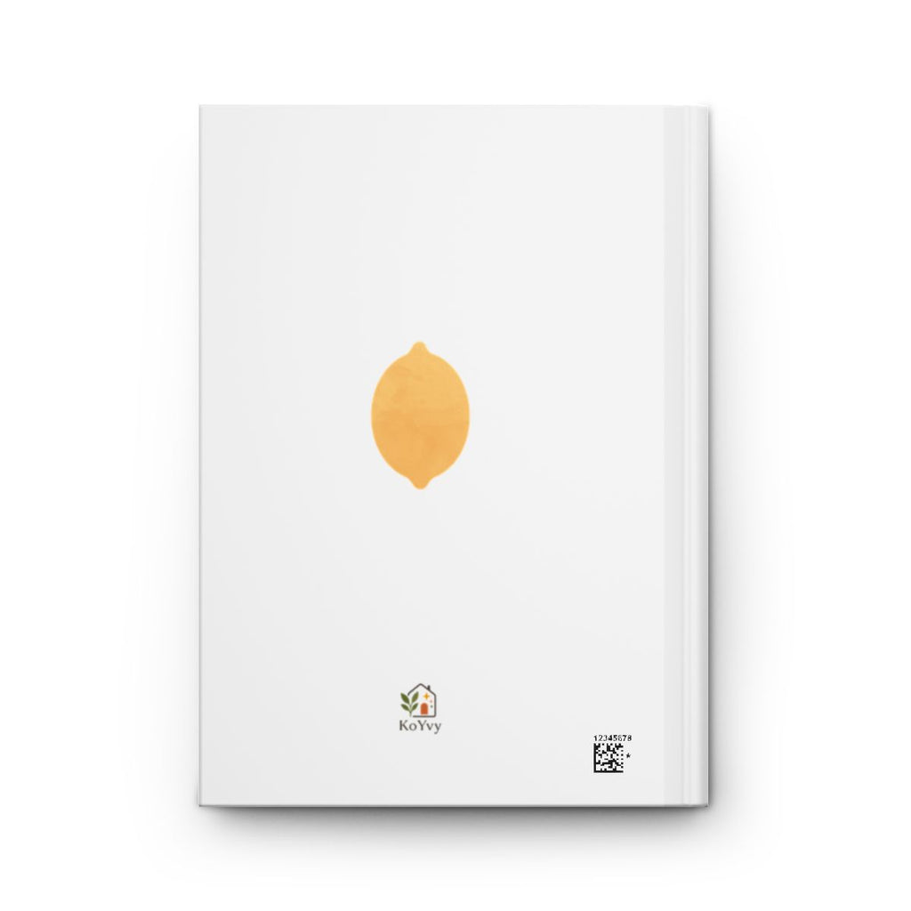 Lemon hardcover notebook, back cover