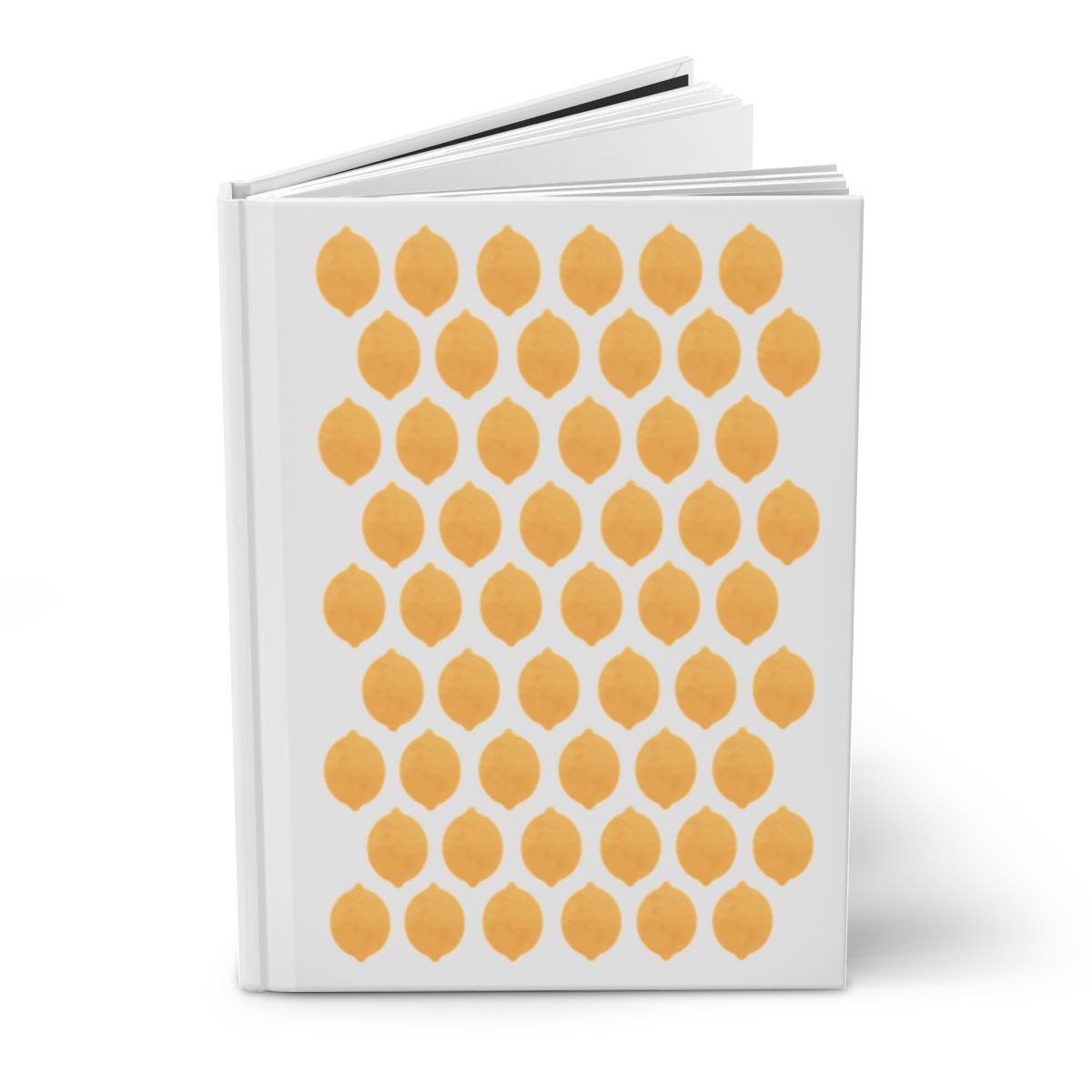 Lemon hardcover notebook on a desk