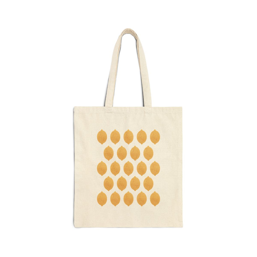 Lemon canvas tote bag, front