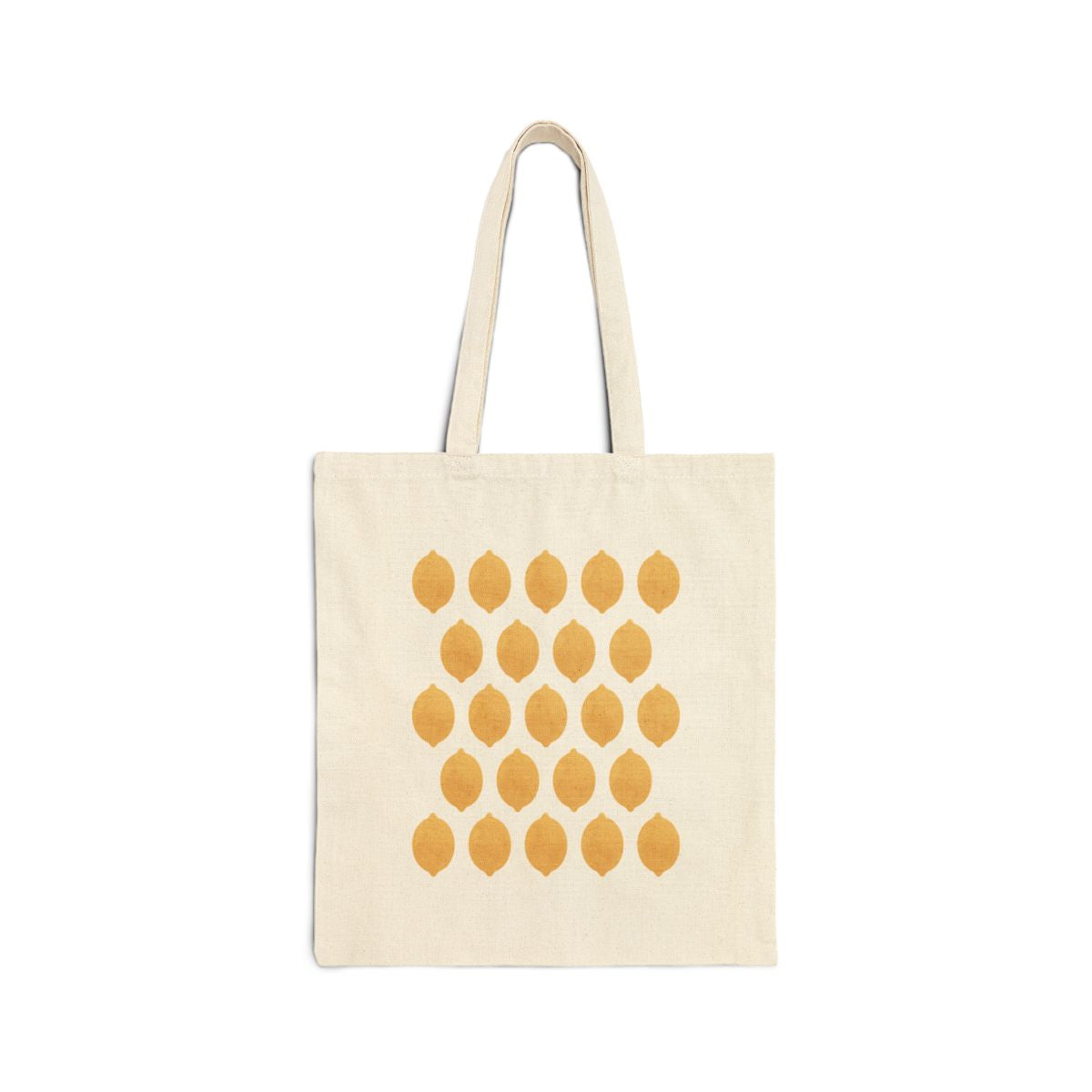Lemon canvas tote bag, front