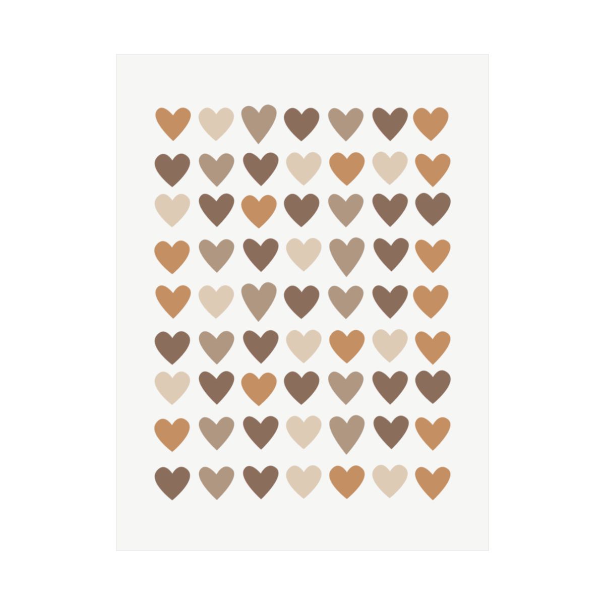 Neutral heart pattern poster