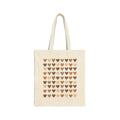 Neutral heart canvas tote bag