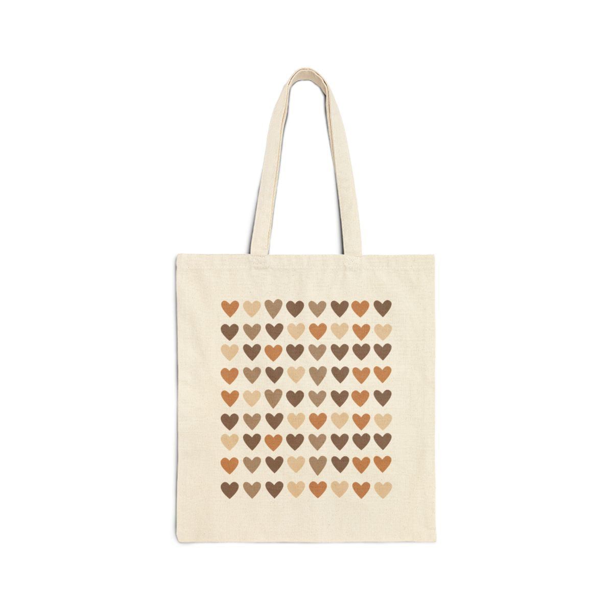 Neutral heart canvas tote bag