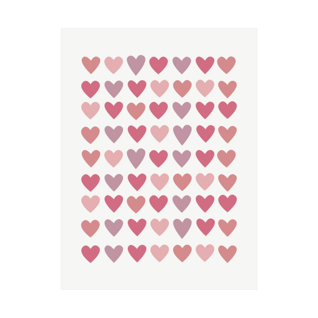 Pink heart pattern poster