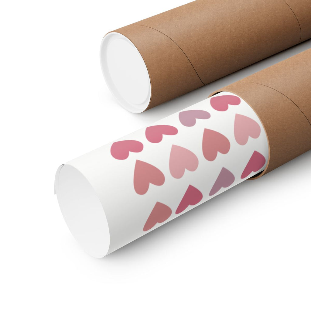 Close-up of the pink heart pattern poster